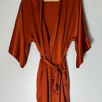 AW Bridal Robe‎ Red Orange Size Medium Satin Photo 0