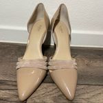 Botkier  D'Orsay Heels Patent Leather Strappy Velvet Pointed Toe Nude 7.5 Photo 2
