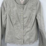 Sundance  Long‎ Sleeve Button Front Lace Fringe Coat Size 8 Petite Photo 2