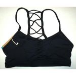 prAna NWT Womens Yoga Pilates Strappy Top Bra New Isaline M Black Gym Cups Walk Photo 3