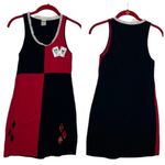DC Comics HARLEY QUINN Red Black Body con Stretch Tank Dress Size Small Photo 10