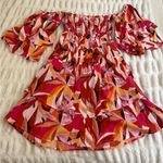 Forever 21  Strapless Floral Dress - Red, orange and Pink Photo 6
