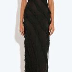 Rat and Boa Black Silk Ruffle Selena Dress Size: M Size M Photo 1