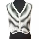 Atelier by Kirious White/Black Striped Vest | Women’s Size XL Black Photo 0