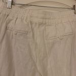 Love Tree  Women’s White Linen Drawstring Elastic Waist Pants Photo 4