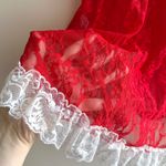 Avid Love Santa Claus Christmas Babydoll, Lace and Feather Lingerie, Medium Red Photo 4