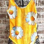 ZARA NWT   Sheer Yellow Golden Daisy Mesh Bodysuit Small  Snap Closure Fe… Photo 0
