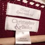 Christopher & Banks Vtg Hand Embroidered Sweater-Medium-Pearls-Crochet Trim-2002 Photo 6