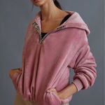 Sunday in Brooklyn  x Anthropologie Kelyn Hooded Velour Pullover Leopard Size PS Photo 0