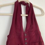 Forever 21 Y2K Juniors L Burgundy Halter Jumper Mini Dress Academia Twee Fall Photo 3