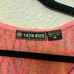 Raya Sun pink Ombre crochet lace top sz M beachy resortwear summer sheer festiva Photo 1