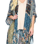 Rachel‎ Roy Womens Lagenlook Artsy Boho Hippie Viscose Floral Kimono One Size Blue Size undefined Photo 0