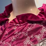 Vtg M Elegant Velvet Gown Lace Detail w/pockets velour long sleeve housecoat Pink Size M Photo 4