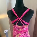 Soybu Athleisure Tennis Yoga Tank Dress Pink Floral Crisscross Strappy Stretch M Photo 5