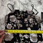 Anthropologie Goldie metallic Floral Sequin Mini Dress black mesh adjustable straps NWT XS Photo 6