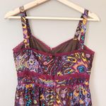 Betsey Johnson • vintage silk dress paisley midi retro 70s colorful lace peasant Photo 9