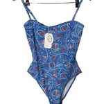New Doen Marbella maillotone piece swimsuit blue shell liberty Solent shores M Size M Photo 1