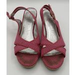 LL Bean Pink Polka Dot Slingback Wedge Sandals Heels Size 10 EUC!!! Photo 0