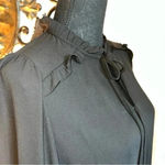 CeCe  Women's Tie Neck Ruffle Cuff Long Sheer Sleeve Blouse Top NWT Small Photo 6