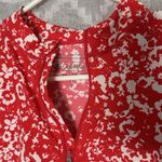 Coolibar‎ Women's Long Ruched Swim Shirt S Red UPF 50+ Floral Tropical Rashguard Size 4 Photo 4