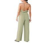 prAna Fernie Wide Leg Jumpsuit Swim Cover Crinkle Pockets Strappy Agave Green M Photo 1