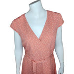 Madison Womens Medium Peach Polka Dot Wrap Dress With Belt V Photo 1