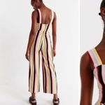 Urban Outfitters Striped Cropped Jumpsuit Square Neck Wide Leg Casual Boho Festival Women's Photo 2