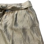 Loft Champagne Shimmer Pleated Tie Waist Shorts Photo 7