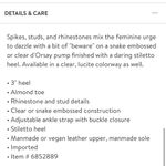 Steve Madden  Lillith Stiletto Black Snake Studded Rhinestone Pump Heel NEW Photo 9