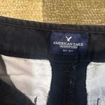 American Eagle Black Midi Chino Shorts Low Rise Y2K Style Size 2 Runs Small Photo 1
