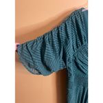 ASOS  Design Green Pleated Ruched Front Pleated Midi Evening Dress US Size 22 Photo 3