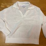 Evereve  Open Knit Collared Nautical Fisherman Tennis Prep Light Sweater M Photo 1