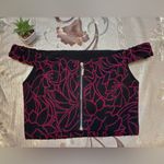Marciano  Floral Off-Shoulder Top - Black and Pink SIZE S zipper 🩷🖤 Photo 1