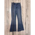 Refuge  Women’s Medium Wash Flare Jeans Raw Hem – Size M Photo 9