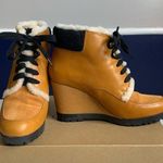 Cole Haan  Henson Fur Leather Sheepskin Wedge Boots Size 7.5 Photo 0