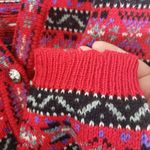 Nordstrom , BRASS PLUM Medium Red, Black 100% Wool Button Front Cardigan Sweater Photo 9