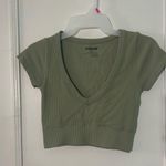 Garage Ribbed V Neck Top Photo 0