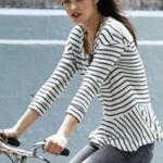 We The Free Free People White and Black Auntie Em Waffle Knit Peplum Long Sleeve Photo 3