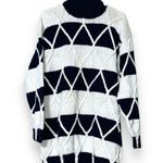 The eagle’s eye vintage large hand knit pullover turtleneck sweater dress flaw Blue Photo 8