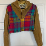 Ultra Pink NYC vintage cropped hoodie “Rare” medium Gold Photo 0