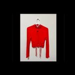 Windsor Red Long Sleeve Wrap Top Photo 9