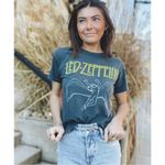 Free People  Black Yellow White Led Zeppelin Fall of Icarus Oversized T-Shirt Photo 13
