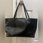 Tory Burch  Black Leather Tote Large Shimmery Photo 4