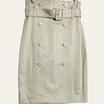 Club Monaco Newman Beige High Waist Double Breasted Button Front Belted Skirt Photo 0