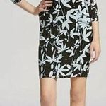 Whistles Silk Blend Bodycon Dress Botanical Floral Print Light / Navy Blue 8 Photo 0