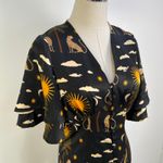 Never Fully Dressed Running Wild Lindos Dress Black Printed Size 2 Photo 1