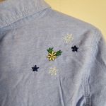 White Stag  Vintage Light Wash Light Weight Embroidered Denim Christmas Shirt Photo 2