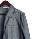 Liz Claiborne Women Jean Jacket L Black Herringbone Substantial Western Cowgirl Photo 3