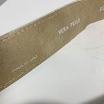 Vintage Vera Pelle Italian White Leather and Silver Ball Accent Belt White Photo 4