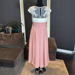 Women’s Ivory Lace Top Pink Chiffon V Photo 3